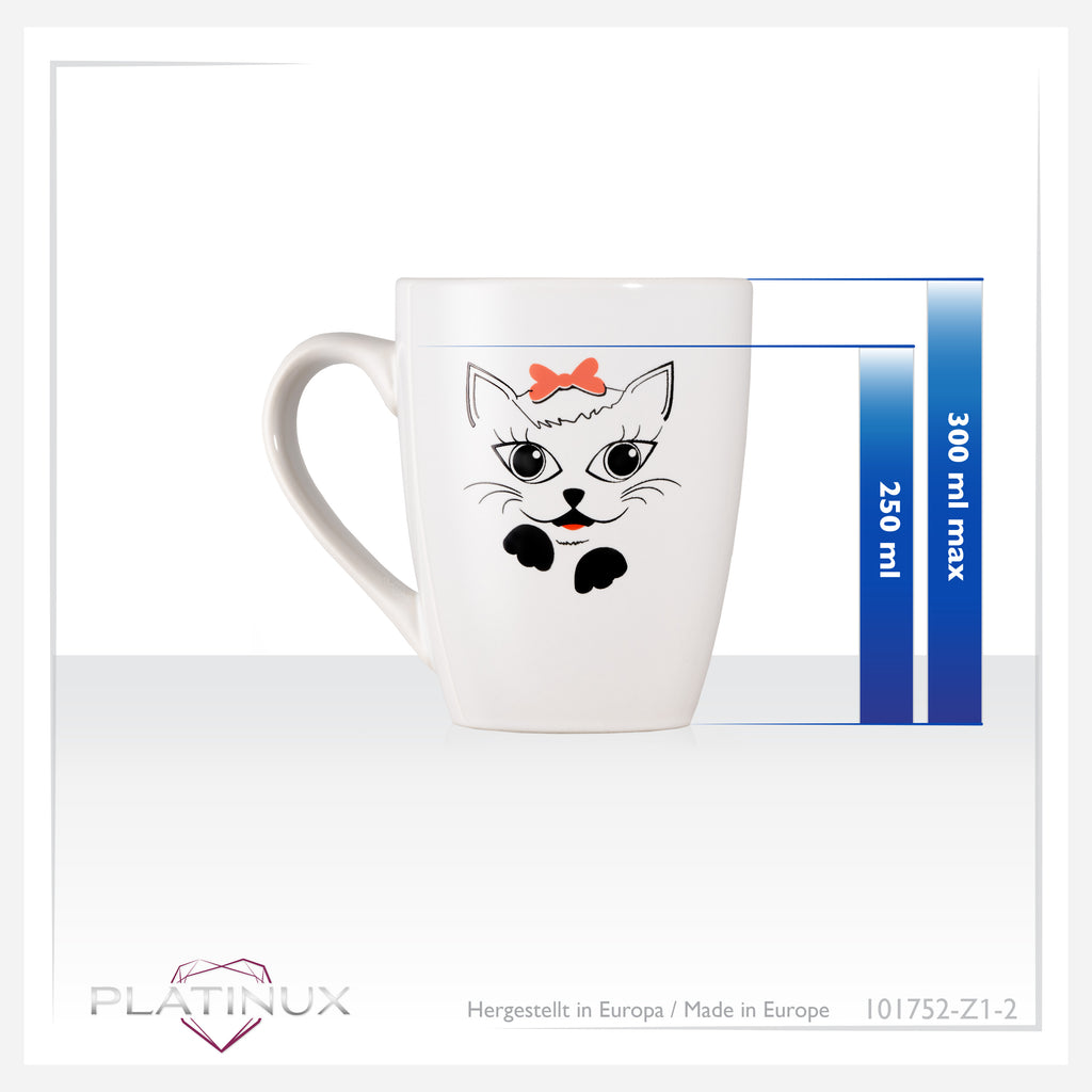 Filiżanka do kawy PLATINUX z uchwytem 250ml (max. 300ml) z motywem kota "Bella"
