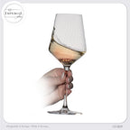 IMPERIAL glass Weißweingläser 460ml "London" Set 4-Teilig geriffelte Weingläser aus Crystalline Glas