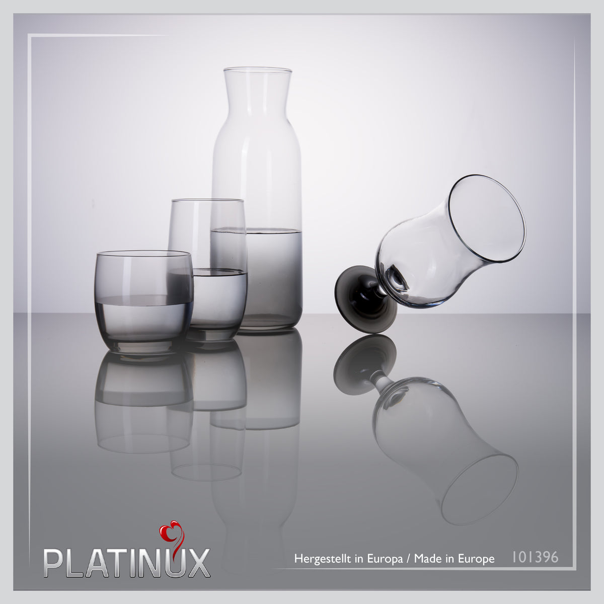 PLATINUX Karafka szklana z efektem Ombre w kolorze czarnym 1L (maks. 1130ml)
