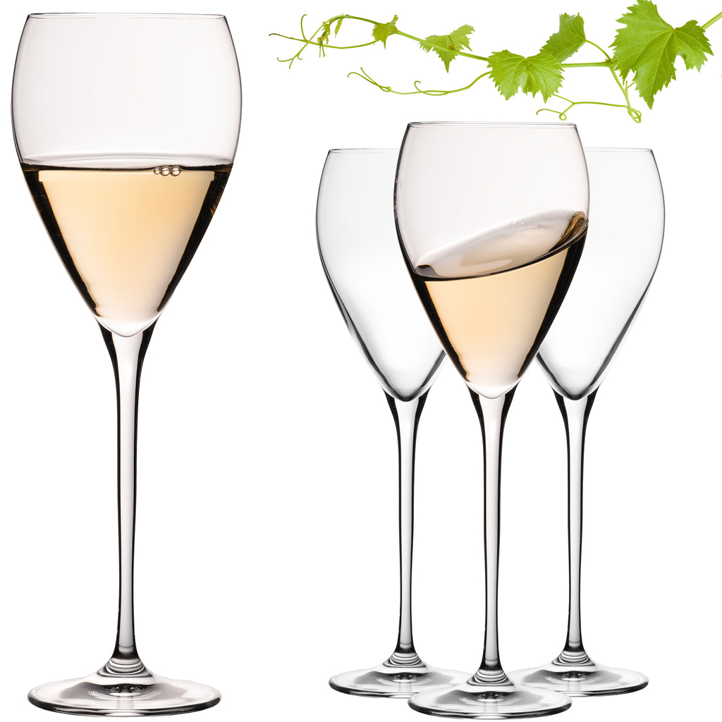 IMPERIAL glass Tropfenförmige Weißweingläser 350ml "Paris" Set 4-Teilig Weingläser aus Crystalline Glas