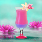 PLATINUX Zestaw 6 szklanek koktajlowych 400 ml (maks. 470 ml) Szklanki do drinków Szklanki barowe Hurricane Duże (różowe)
