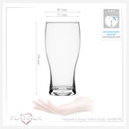 PLATINUX Szklanki do piwa 500ml (maks. 640ml) Zestaw 6-częściowy Kufle do piwa Szklanki do piwa pszenicznego 0,5L Szkło