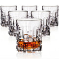 IMPERIAL glass Szklanki do whisky 330ml Zestaw 6 sztuk ze szkła kryształowego - Szklanki do whisky Tumbler z reliefową strukturą i masywnym dnem Można myć w zmywarce