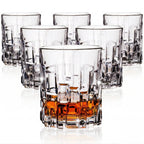 IMPERIAL glass Szklanki do whisky 330ml Zestaw 6 sztuk ze szkła kryształowego - Szklanki do whisky Tumbler z reliefową strukturą i masywnym dnem Można myć w zmywarce