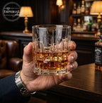 IMPERIAL glass Szklanki do whisky 330ml Zestaw 6 sztuk ze szkła kryształowego - Szklanki do whisky Tumbler z reliefową strukturą i masywnym dnem Można myć w zmywarce