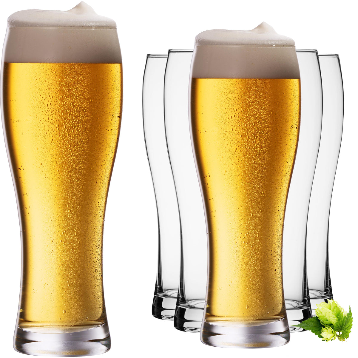 IMPERIAL glass Weizengläser aus Glas 500ml (max. 700ml) Set 6 Stück Spülmaschinenfest