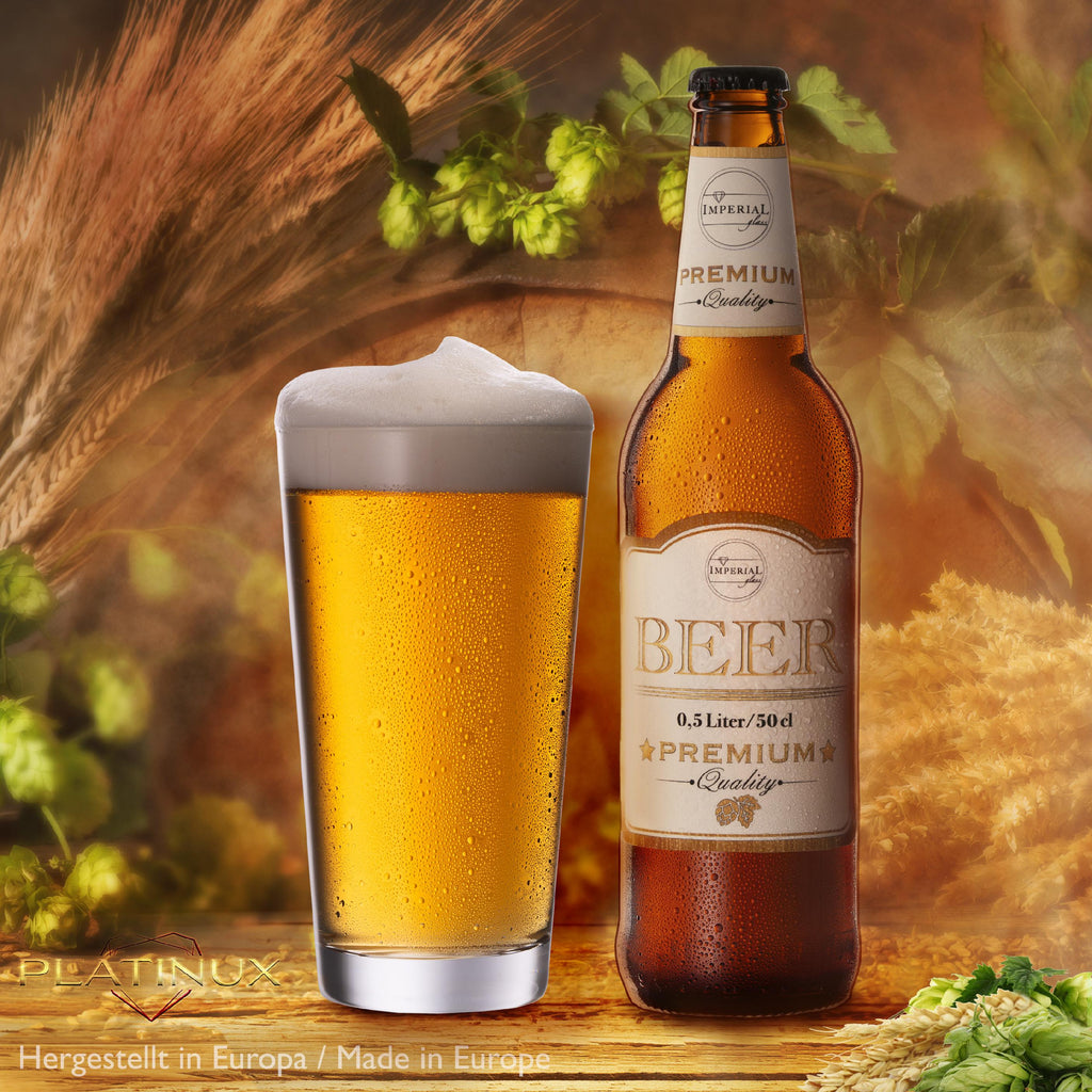 PLATINUX Zestaw szklanek do piwa 500ml (maks. 600ml) 6-częściowy, szklanki do piwa Altbier 0,5L