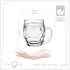 PLATINUX Szklanki do piwa z uchwytem 500ml (max.610ml) szklane, 6-częściowy zestaw, szklanka do piwa, kufel do piwa, kufel z miarką