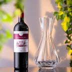 IMPERIAL szklana karafka do wina 1200ml - ręcznie wykonana z krystalicznego szkła o falistej fakturze