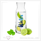 PLATINUX Karafka szklana z nadrukiem Water 1000ml (maks. 1200ml) Karafka na wodę