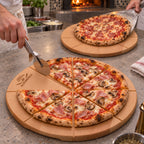 FALKENBERGER Pizzateller Pizzabrett XL, massive Buche, 40 cm x 1,7 cm Handgefertigt
