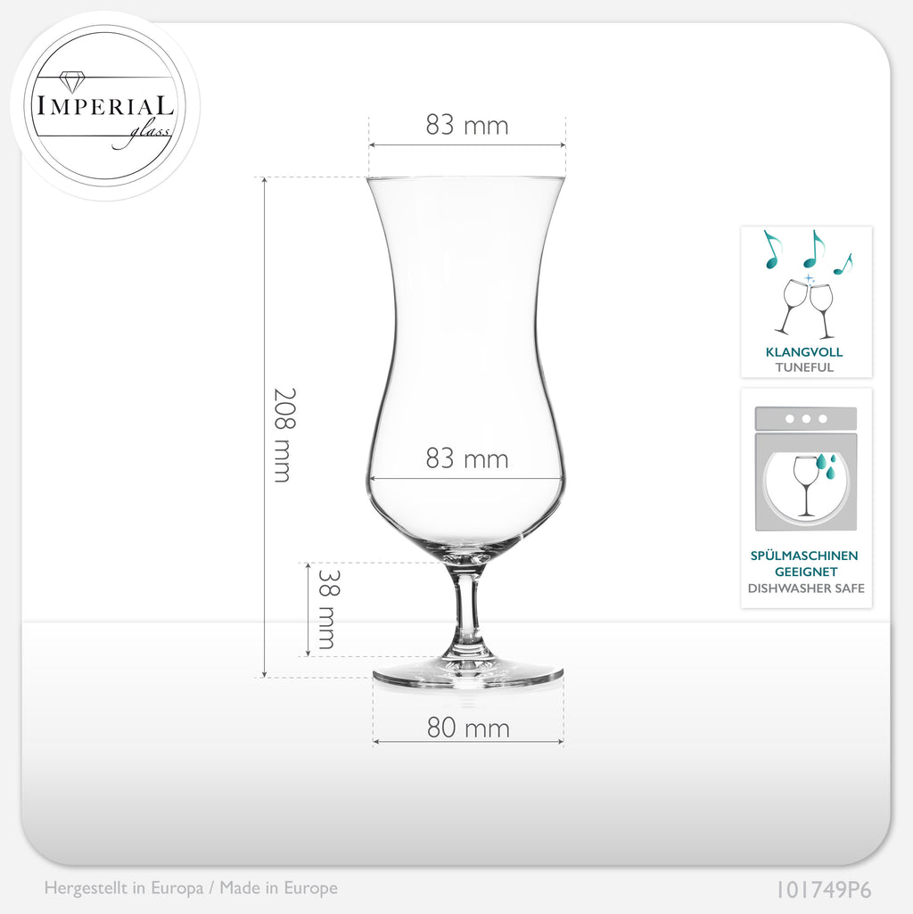 IMPERIAL glass Große Cocktailgläser aus Crystalline Glas 400ml Set 6 Teilig