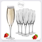 IMPERIAL glass gemusterte  Sektkelche 170ml Set 6-Teilig Sektgläser "Glamour" aus Crystalline Glas Handarbeit