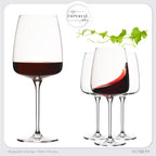 IMPERIAL glass Große eckige Rotweingläser 600ml Set 4-Teilig "Milano" Burgundergläser aus Crystalline Glas Spülmaschinenfest