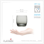 PLATINUX Eleganckie szklanki do napojów Szklane Czarne Ombré 200ml (max. 320ml) Zestaw 6 sztuk mały