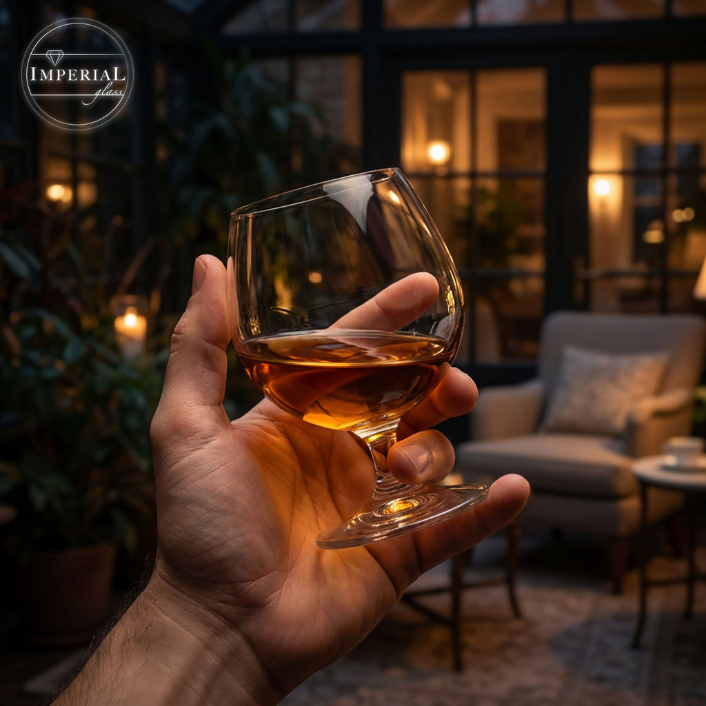 IMPERIAL szklanki do koniaku 6 szt. – szklanki typu snifter o pojemności 250 ml, szklanki do brandy z krystalicznego szkła, szklanki do rumu, można myć w zmywarce
