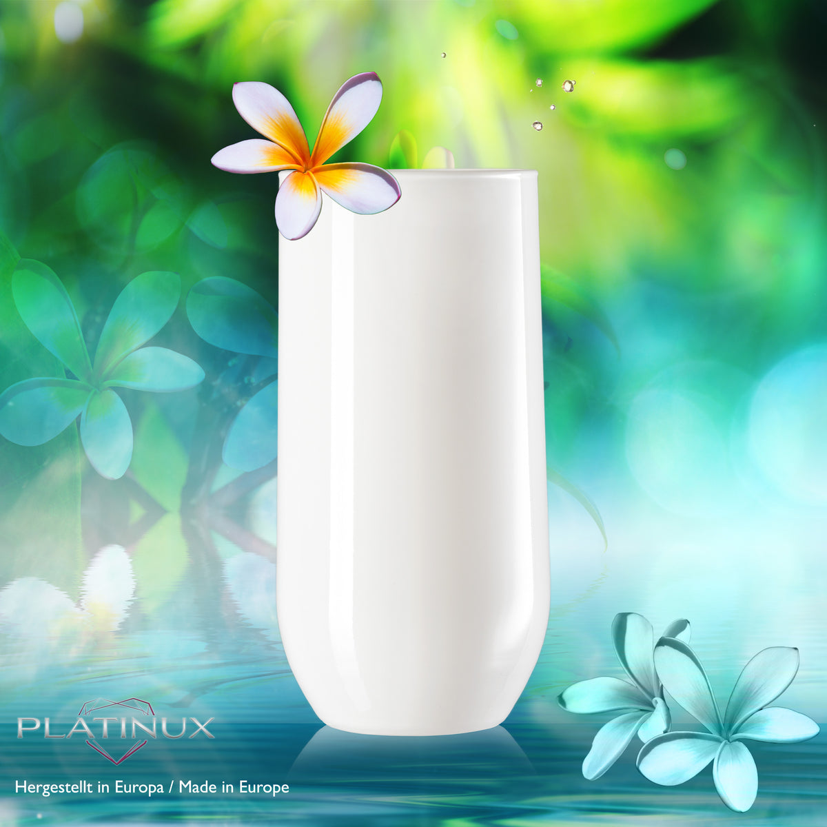 PLATINUX Eleganckie białe szklanki do picia 360ml (max. 440ml) Zestaw 6-częściowy Szklanki do wody