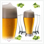 PLATINUX Zestaw 6 szklanek do piwa 500ml (maks. 565ml) Szklanki do piwa z uchem Kufle do piwa Szklanki do pszenicznego piwa Wysokie szklanki do piwa