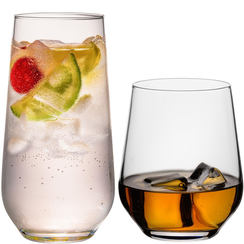 IMPERIAL glass Trinkgläser aus Glas 450ml & 520ml Set 12-Teilig Getränkeglas Wassergläser