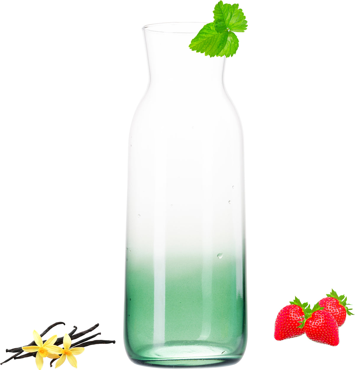 Karafka PLATINUX ze szkła z efektem zielonego ombre, 1 l (maks. 1130 ml)