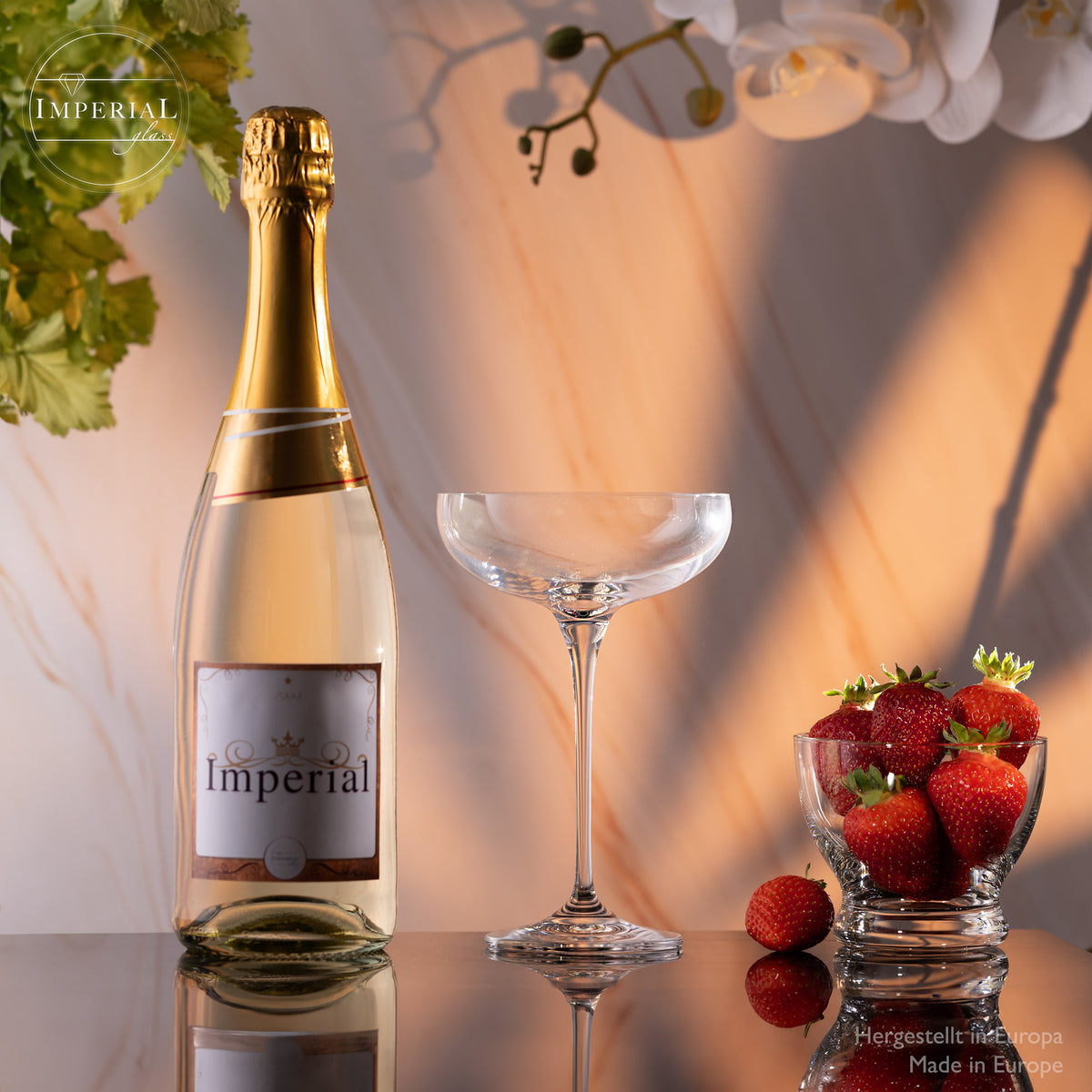IMPERIAL glass Sektschalen 220ml "Havanna" Champagnergläser Set 6-Teilig Sektgläser aus Crystalline Glas