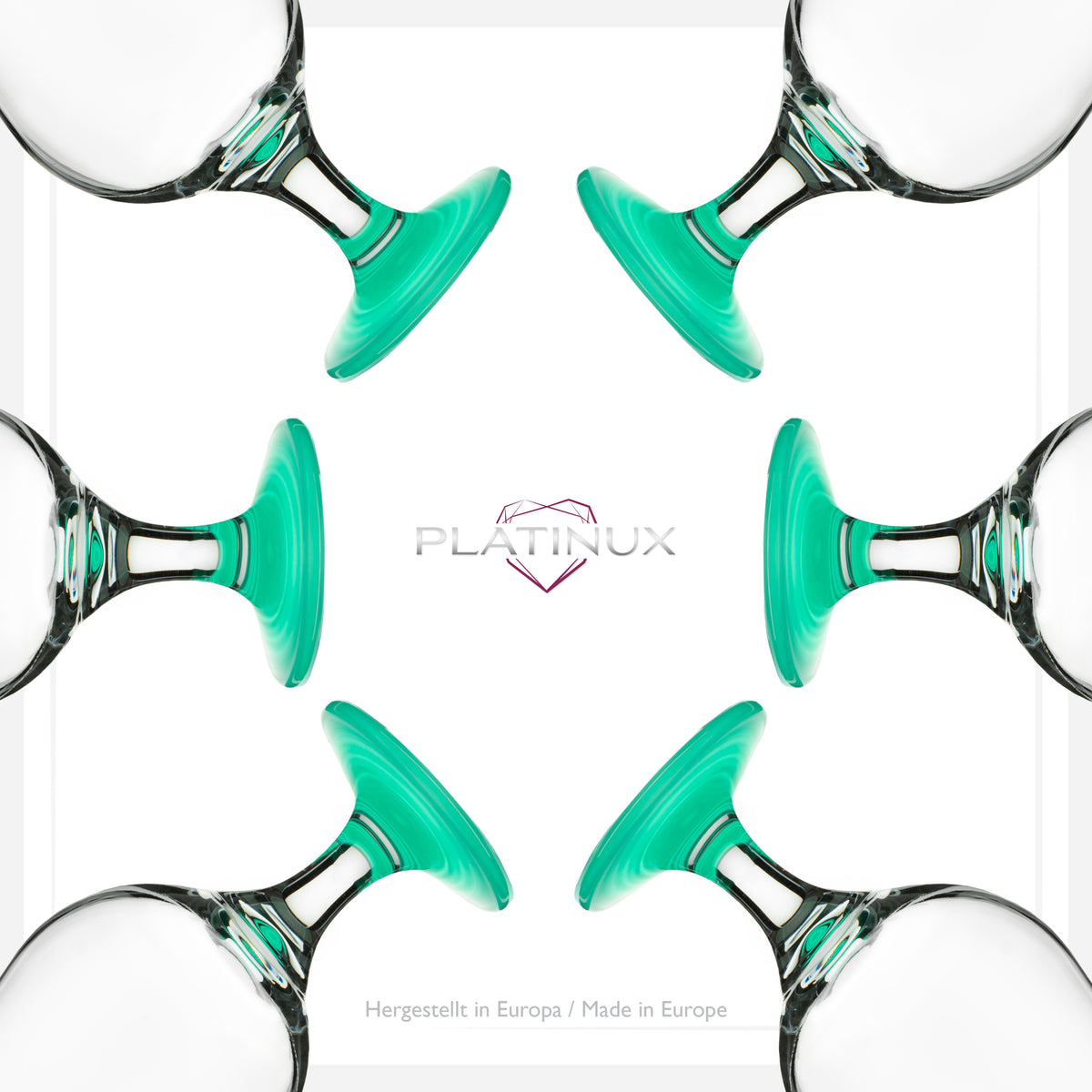 PLATINUX Zestaw 6 szklanek koktajlowych 400ml (maks. 470ml) Szklanki do drinków Szklanki barowe Hurricane Duże (Niebieskie)