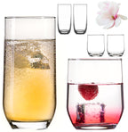PLATINUX Eleganckie szklanki do picia 240 ml i 360 ml, zestaw 6-częściowy, szklanki do wody, można myć w zmywarce