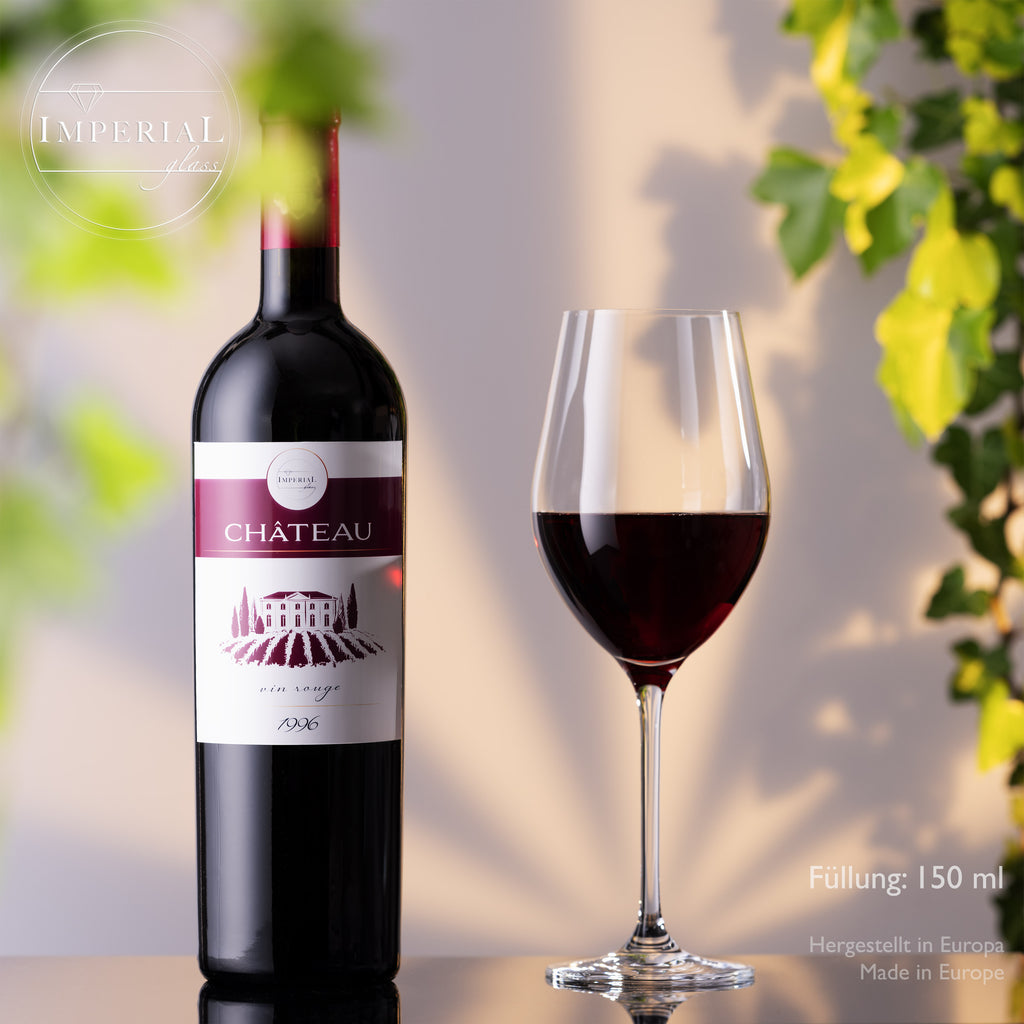 IMPERIAL glass Rotweingläser 300ml Set 6-Teilig "Sydney" Bordeauxgläser aus Crystalline Glas Weinglas Spülmaschinenfest