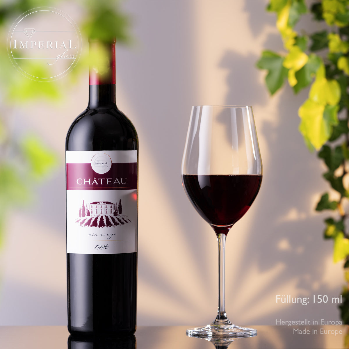 IMPERIAL glass Rotweingläser 300ml Set 6-Teilig "Sydney" Bordeauxgläser aus Crystalline Glas Weinglas Spülmaschinenfest