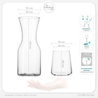IMPERIAL glass Trinkgläser & Karaffe Set aus Glas 450ml / 1100ml 7-Teilig