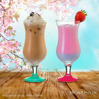 PLATINUX Zestaw 6 szklanek koktajlowych 400ml (max. 470ml) Szklanki do drinków Szklanki barowe Hurricane Duże (Kolorowe)
