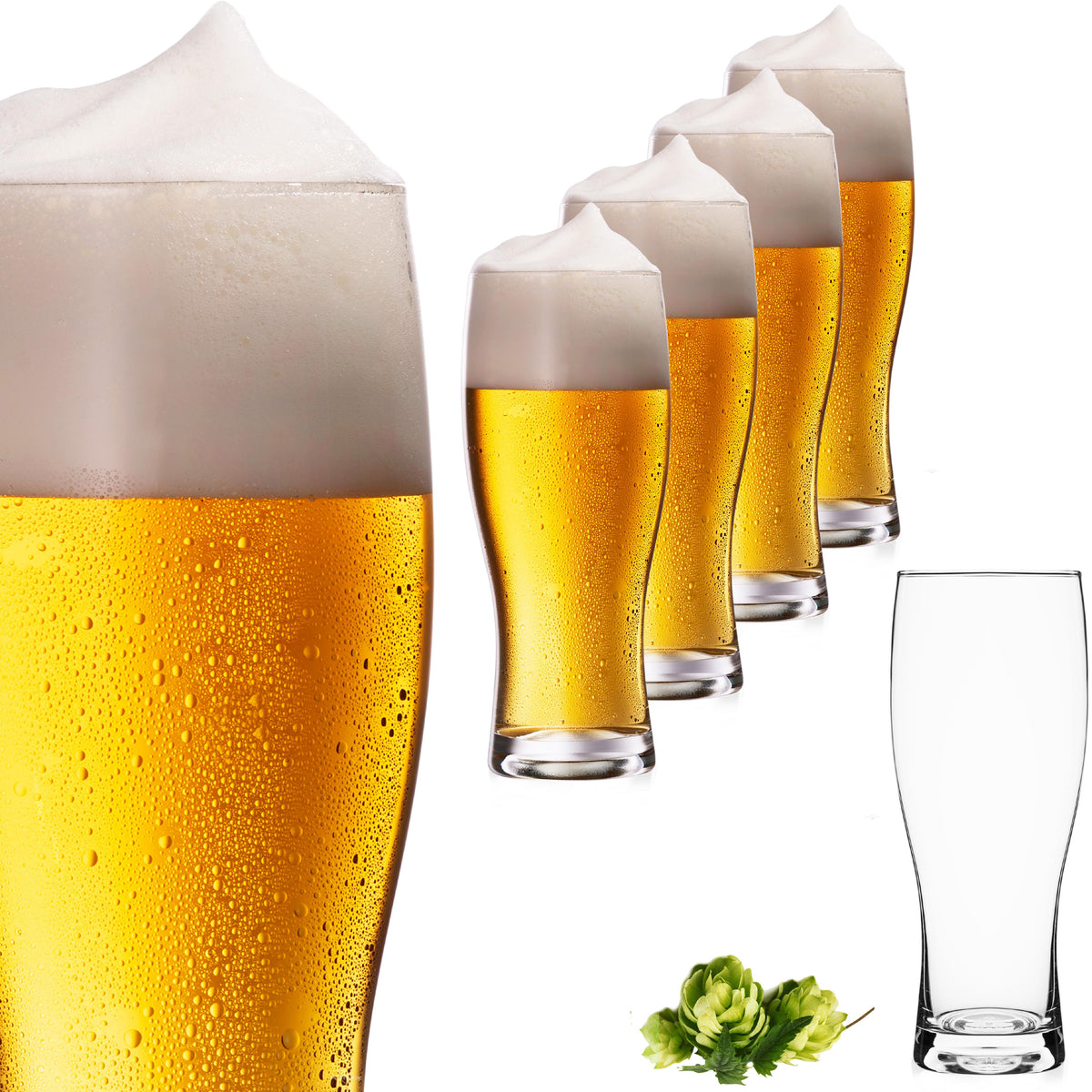 IMPERIAL glass Biergläser 500ml (max. 640ml) Set 6-Teilig 0,5L aus Glas