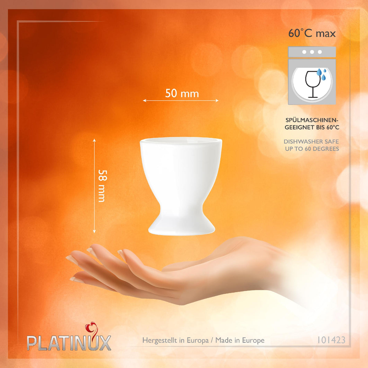 PLATINUX Szklane kieliszki do jajek, zestaw 6 sztuk, stojak na jajka, śniadaniowe kieliszki Egg-Cup 35ml na likier