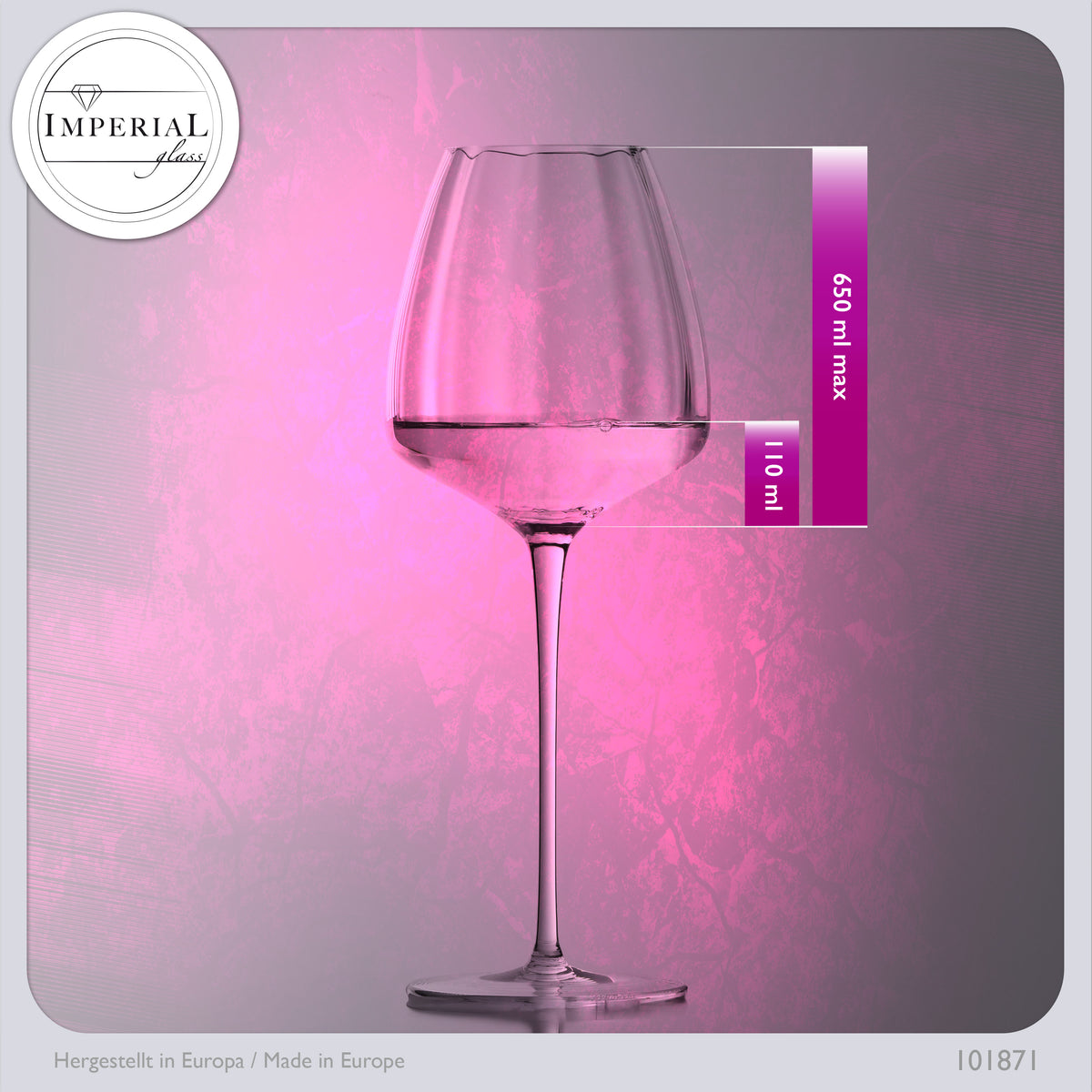 IMPERIAL glass Große Weißweingläser gewellt 650ml Set 4-Teilig "Cali" Bauchige Chardonnaygläser aus Crystalline Glas Handmade