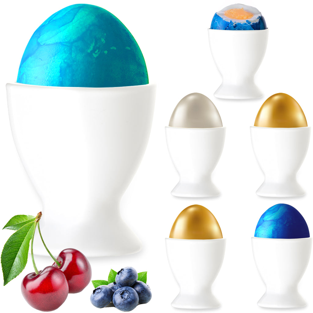 PLATINUX Szklane kieliszki do jajek, zestaw 6 sztuk, stojak na jajka, śniadaniowe kieliszki Egg-Cup 35ml na likier