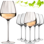 IMPERIAL glass Große Weißweingläser gewellt 650ml Set 6-Teilig "Cali" Bauchige Chardonnaygläser aus Crystalline Glas Handmade
