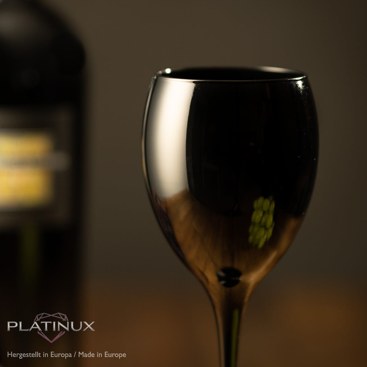 PLATINUX Szklanki do wina czarne i białe, szklane, zestaw 6 sztuk, 130 ml (maks. 320 ml), szklanki do napojów