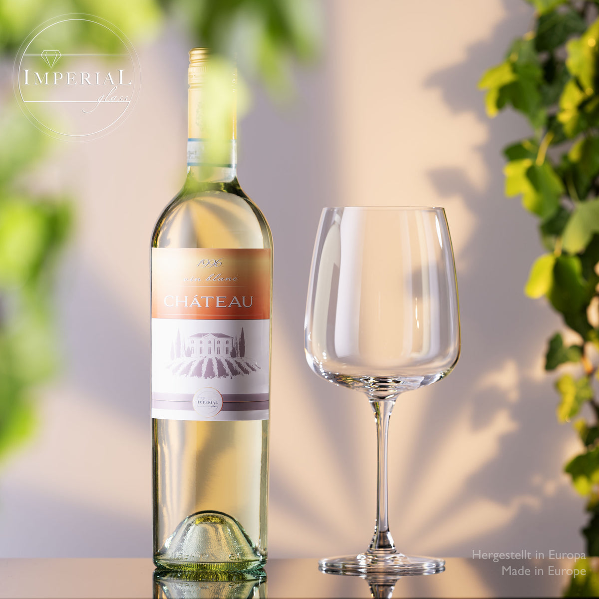 IMPERIAL glass Große Eckige Weißweingläser 480ml "Milano" Set 4-Teilig Chardonnay Glas aus Crystalline Glas Spülmaschinenfest