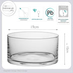 IMPERIAL glass Szklana miska 19cm, miska na owoce i salaterka z kryształowego szkła, ręcznie wykonana, nadaje się do mycia w zmywarce
