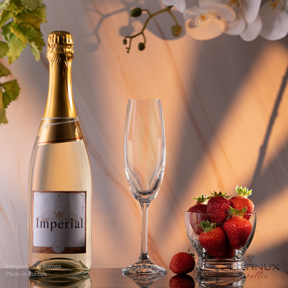 PLATINUX Kieliszki do szampana 170ml (maks. 200ml) Kieliszki do szampana ze szkła krystalicznego Zestaw 6-częściowy Można myć w zmywarce