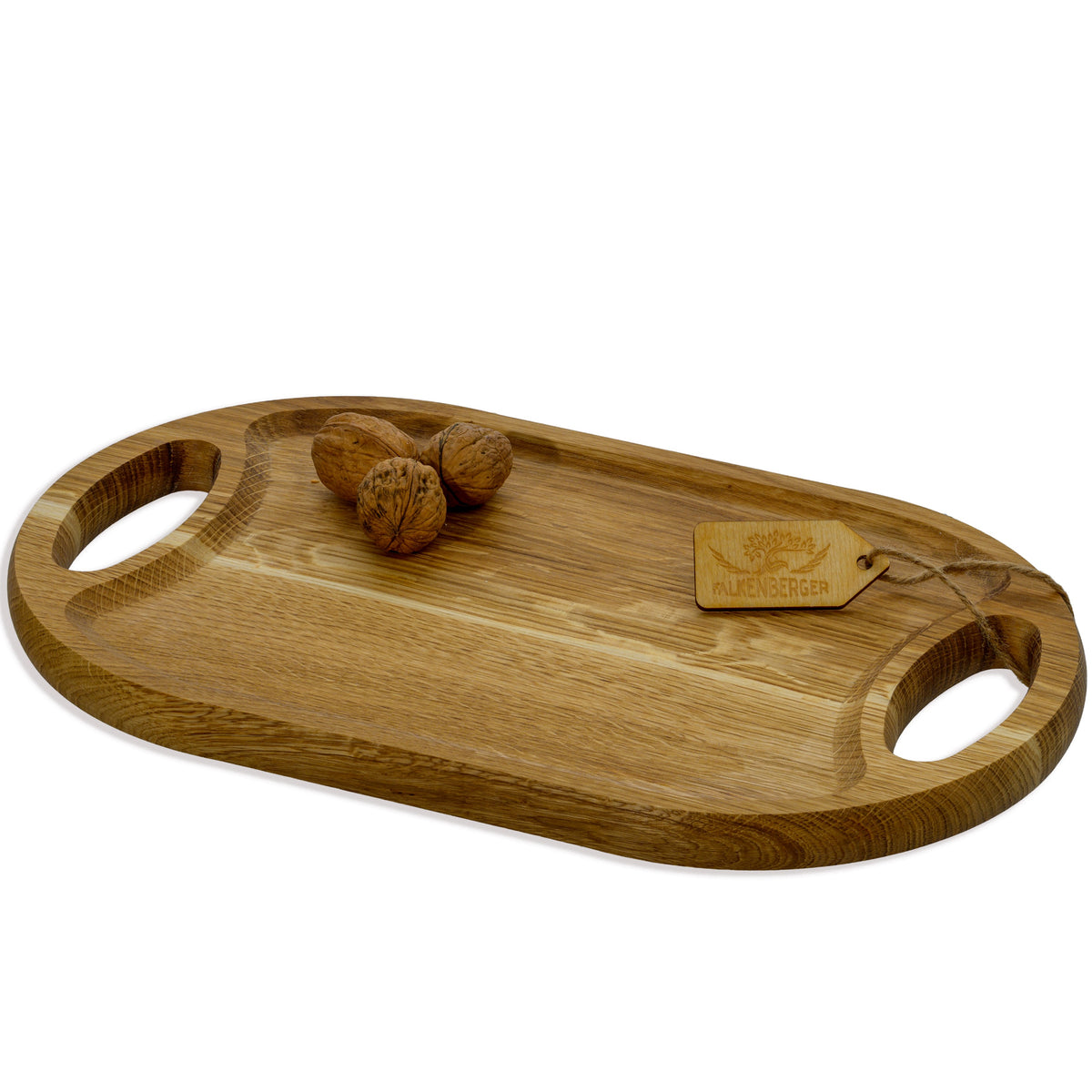 FALKENBERGER Serviertablett M aus massiver Eiche, 40 × 24 × 2,2 cm Handgefertigt
