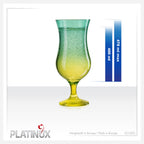 PLATINUX Szklanki koktajlowe zielono-żółte, szklane, zestaw 6 sztuk 400ml (maks. 470ml), duże szklanki do long drinków