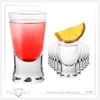 PLATINUX Kieliszki Shot 25ml 2,5cl w kształcie litery X Zestaw 12 sztuk Kieliszki z Serii "CrossLine" Można myć w zmywarce
