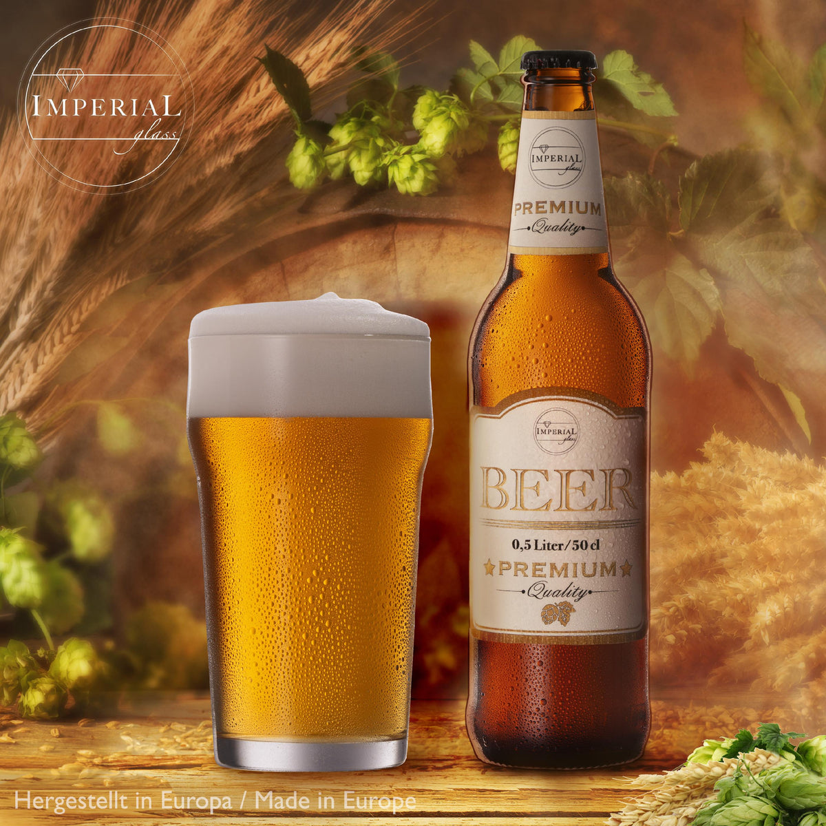 IMPERIAL glass Pint Biergläser Set 6 Stück 500ml (max. 700ml) aus Crystalline Glas Spülmaschinenfest