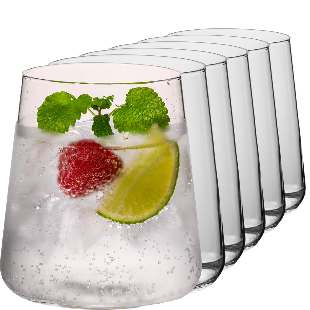 IMPERIAL glass Edle Trinkgläser aus Glas 370ml (max. 450ml) Set 6 Teilig Wassergläser