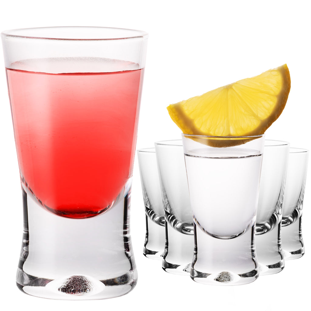 PLATINUX Kieliszki 25ml 2,5cl w kształcie litery X Zestaw 6-częściowy Kieliszki ze szkła seria "CrossLine" Można myć w zmywarce
