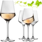 IMPERIAL glass Weißweingläser 460ml "London" Set 4-Teilig geriffelte Weingläser aus Crystalline Glas
