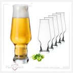 PLATINUX Wysokie szklanki do piwa 400 ml (maks. 490 ml) Zestaw 6-częściowy Szklanki do piwa pszenicznego 0,4 L