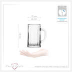 PLATINUX Zestaw 2 szklanek do piwa z uchwytem 300 ml (maks. 350 ml) Kufel szklany