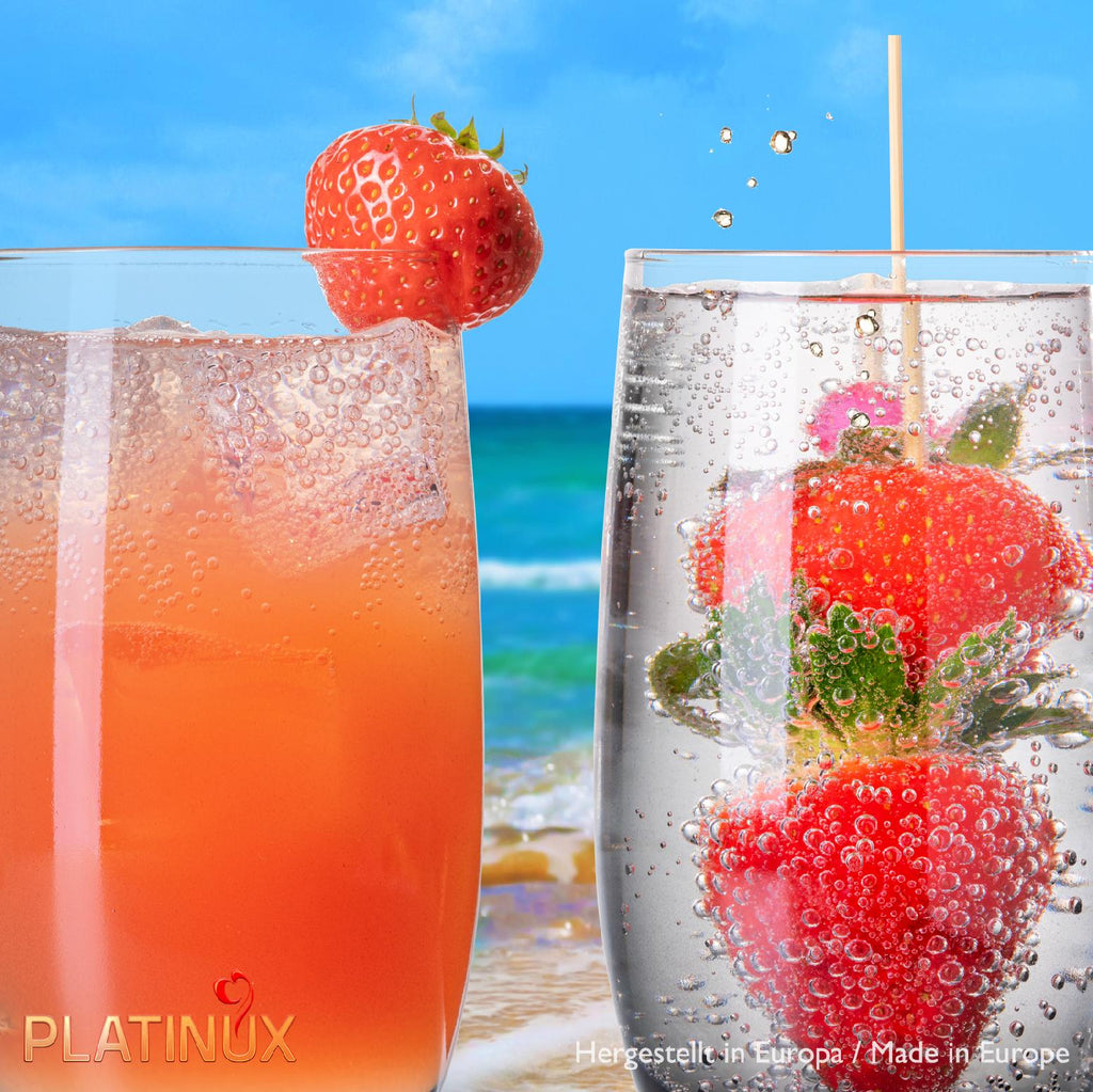PLATINUX Eleganckie szklanki ombre ze szkła, czarne, 280 ml (maks. 370 ml), zestaw 6 dużych szklanek do wody